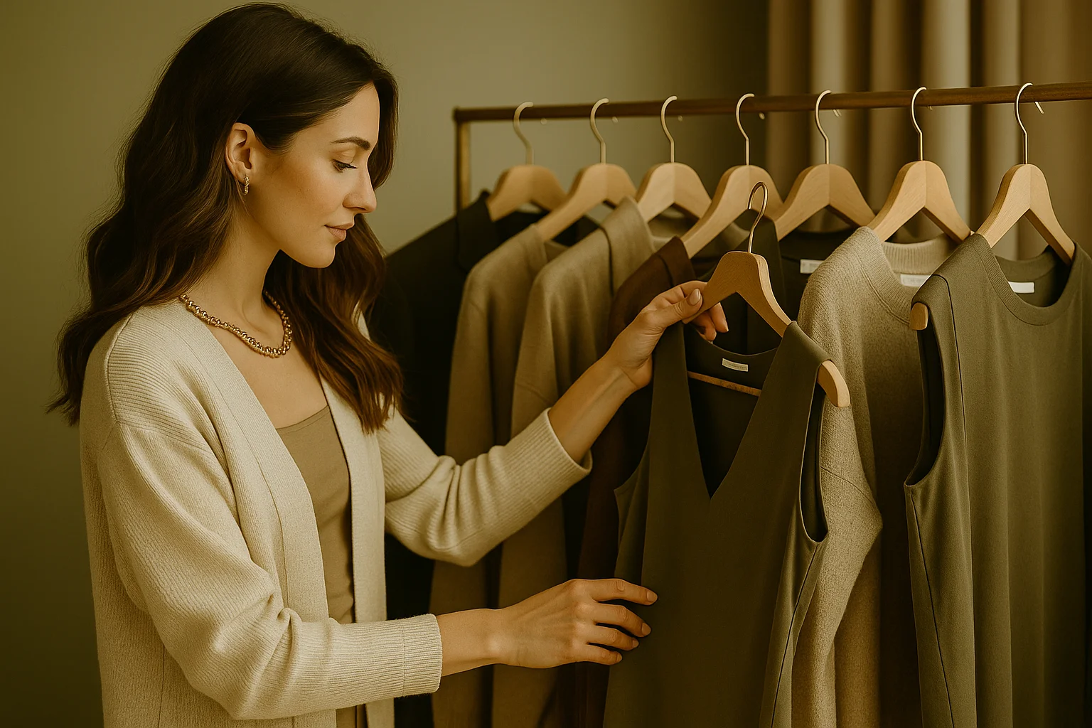 Fashion consultant reviewing client wardrobe in a virtual styling session